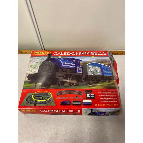 178 - Boxed Hornby Caledonian Belle 00 gauge train set - missing one carriage.