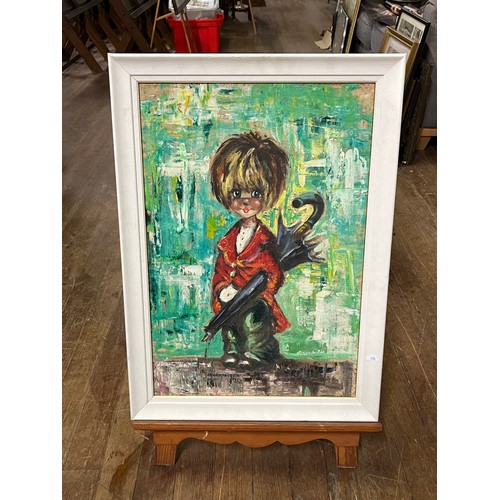 60 - Mid Century Michel Thomas big eyed child painting.
65cm x 48cm