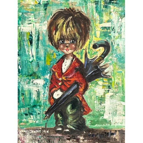 60 - Mid Century Michel Thomas big eyed child painting.
65cm x 48cm