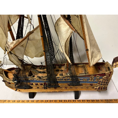 37 - 1672 -1692 H.M.S prince model ship.
72cm x 74cm