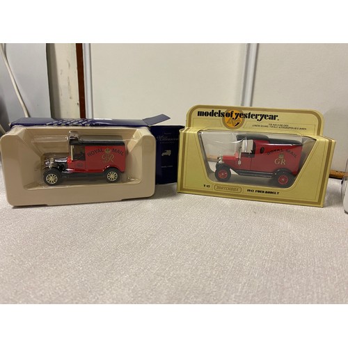 69 - 3 x Corgi Royal Mail Millennium Collection models along with Matchbox Model of yesteryear.