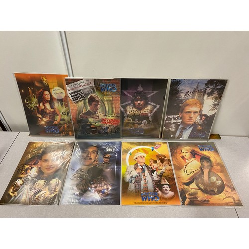 71 - 8 x signed Doctor Who posters to include Sylvester McCoy and Mark Gatiss etc.