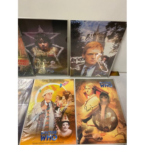 71 - 8 x signed Doctor Who posters to include Sylvester McCoy and Mark Gatiss etc.