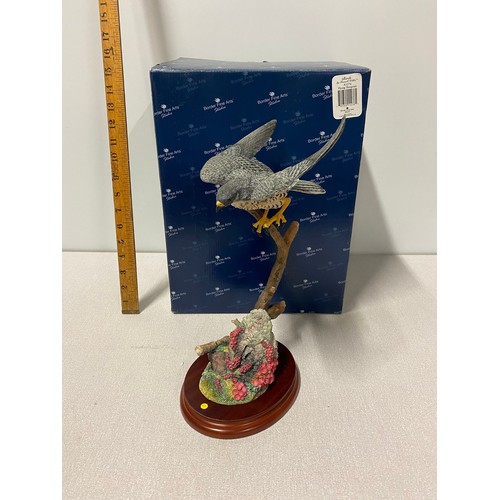 43 - Boxed Border fine art Birds By Russell Willis - Flying Peregrine.
30cm h