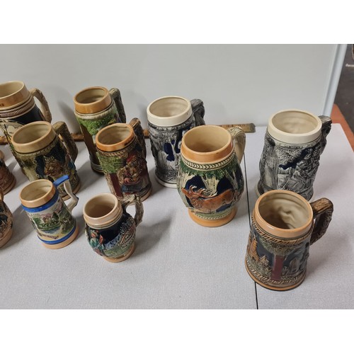 6 - Large qty of ceramic tankards of the world to include Luxemburg and Holland etc.