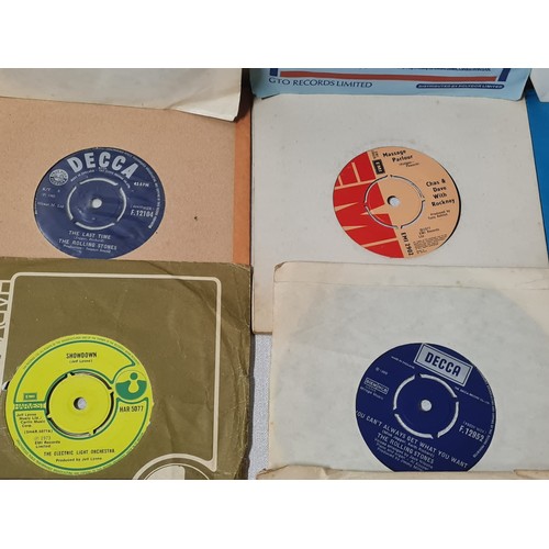 48 - Large collection of 45 singles to include The Rolling Stones, Electric Light Orchestra and The Beatl... 