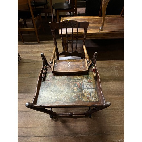 55 - Antique Victorian metamorphic highchair.