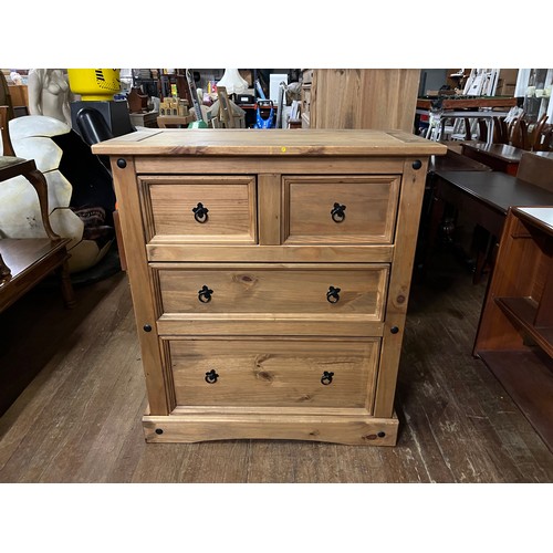 59 - Mexican pine 2 over 2 chest.
102cm h x 92cm w x 48cm d