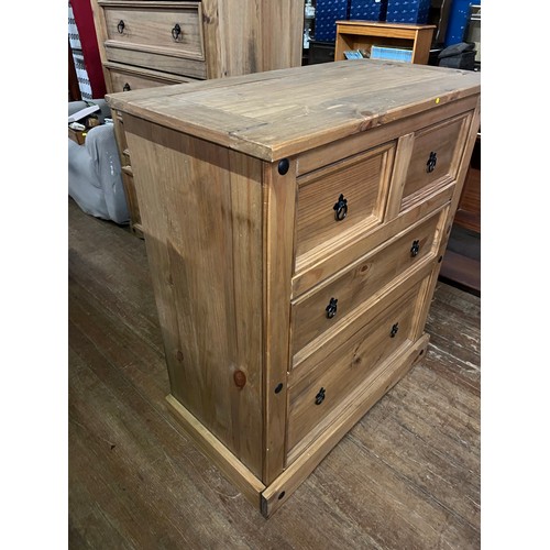 59 - Mexican pine 2 over 2 chest.
102cm h x 92cm w x 48cm d