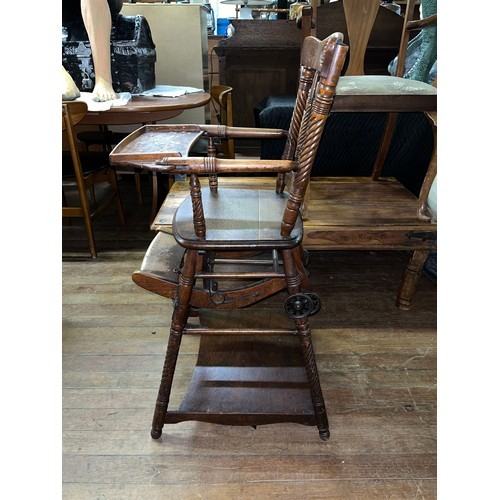 55 - Antique Victorian metamorphic highchair.