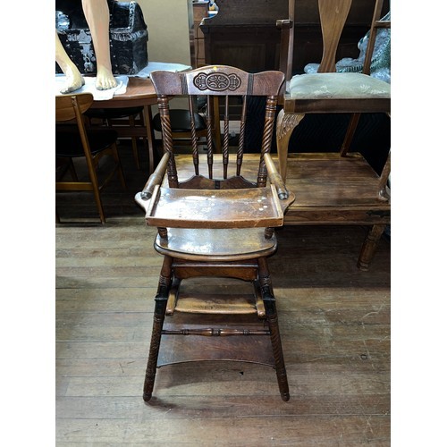 55 - Antique Victorian metamorphic highchair.