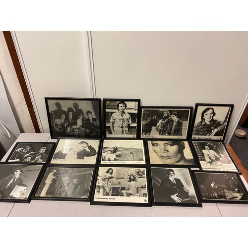 532 - Selection of framed black and white photographs to include Grace Jones etc.