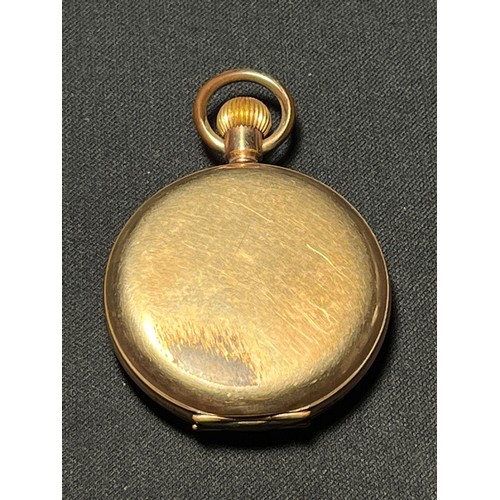 132 - Antique rolled gold John Forrest full hunter pocket watch. Spares or repairs.