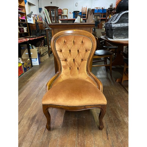 151 - Vintage upholstered parlour chair.