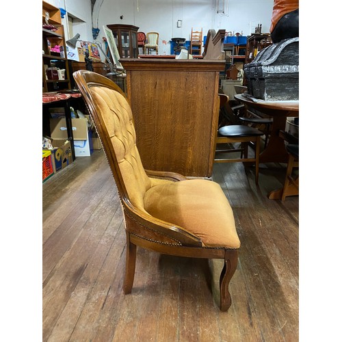 151 - Vintage upholstered parlour chair.