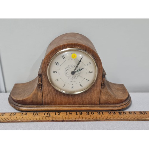 286 - vintage westclox clock in oak casing