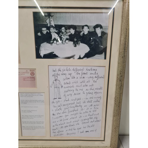 337 - The Beatles - Stuart Sutcliffe Era - Framed Memorabilia. limited edition made available by items own... 