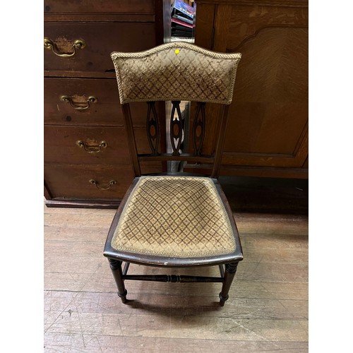 451 - Vintage inlaid parlour chair.