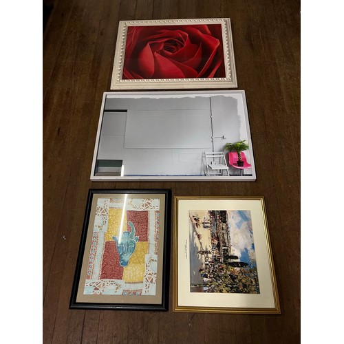 604 - 4 framed prints.