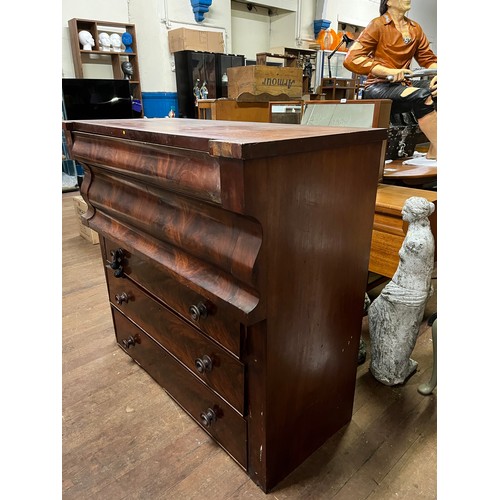 140 - Large 5 Drawer Scottish chest, needs feet.
122cm w x 112cm h x 56cm d