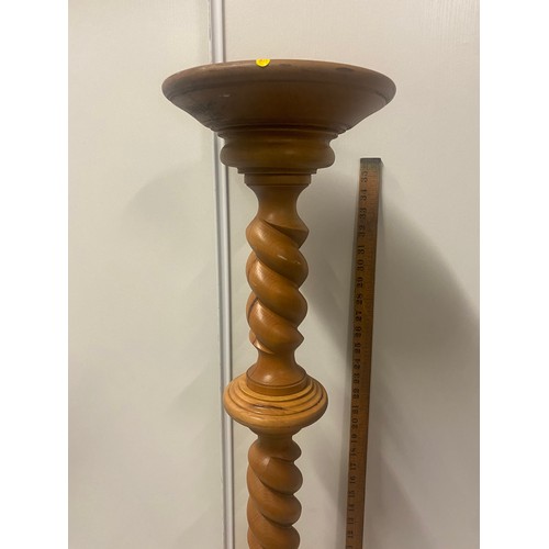 91 - Solid pine barley twist Torchiere.
97cm h