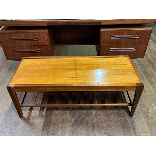 216 - 1970's mid century Danish teak coffee table with sliding top to reveal tilling to place hot drinks o... 