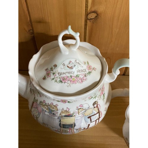 10 - Vintage Royal Doulton Bramley Hedge Tea Service Teapot and Milk Jug