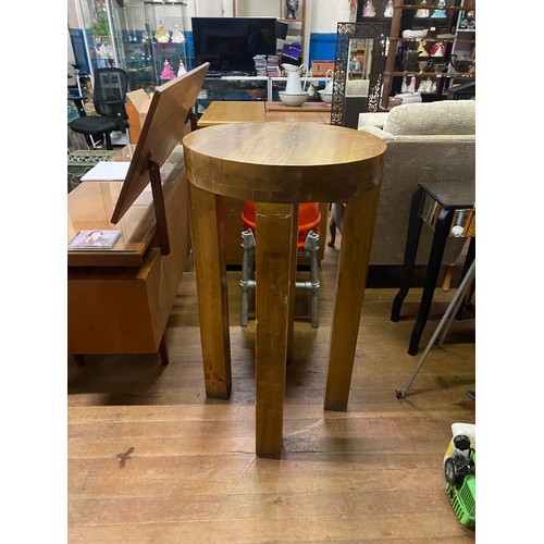 42 - Very tall & heavy round solid wood bar table - Stands 1.6m tall