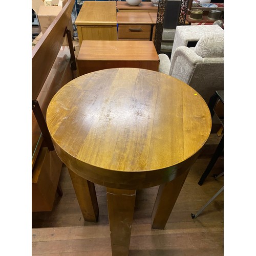 42 - Very tall & heavy round solid wood bar table - Stands 1.6m tall