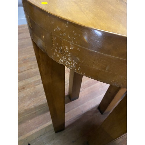 42 - Very tall & heavy round solid wood bar table - Stands 1.6m tall