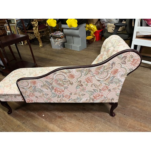 62 - small floral upholstered chaise lounge
135cm x 72cm