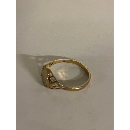 117 - small 9ct gold coin ring