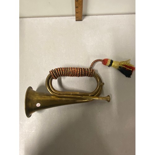 137 - Vintage brass bugle.