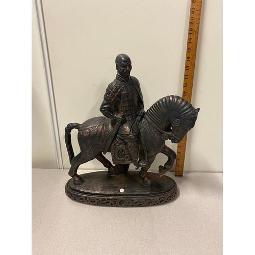 146 - Universal statuary corps 1981 Chinese warrior on horse.
approx 17