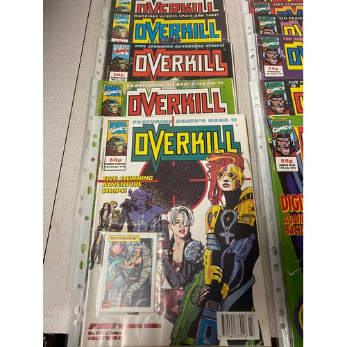 186 - Collection of Overkill Marvel comics to include 1st issue.