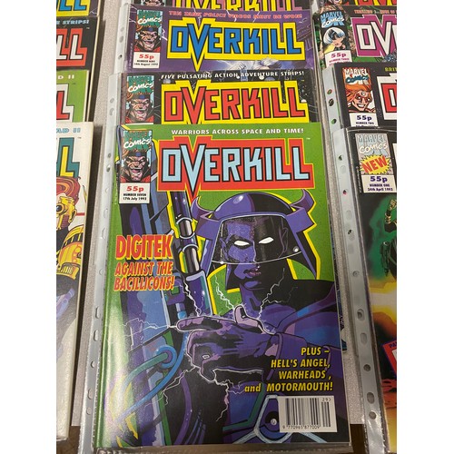 186 - Collection of Overkill Marvel comics to include 1st issue.