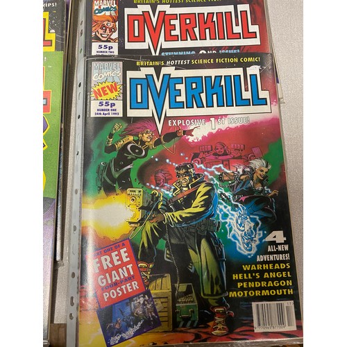 186 - Collection of Overkill Marvel comics to include 1st issue.