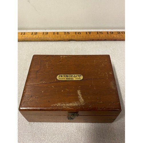 139 - J W Towers & co ltd, Widnes, boxed apothecary scales.