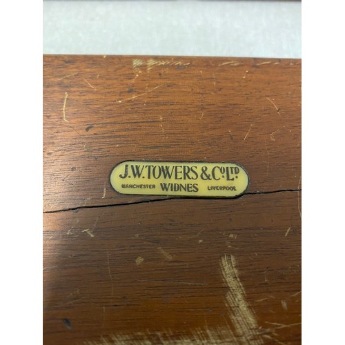 139 - J W Towers & co ltd, Widnes, boxed apothecary scales.