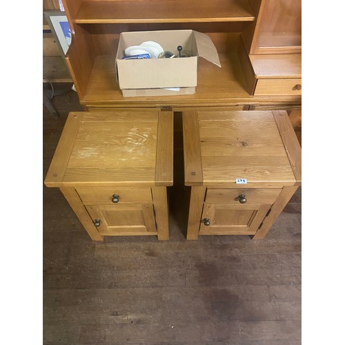 278 - Pair of solid oak bedside cabinets.