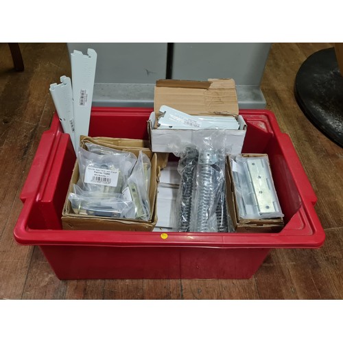 597 - Box of new hardware - hinges and springs etc.