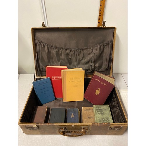 300 - Vintage suitcase with selection of vintage books to include The works of Shakespeare and The Return ... 