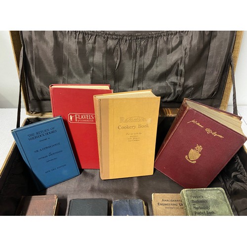 300 - Vintage suitcase with selection of vintage books to include The works of Shakespeare and The Return ... 