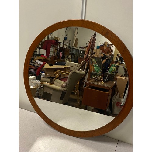 4 - Mid century round teak mirror.
60cm diameter.