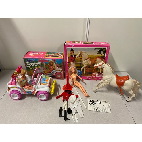 304 - Boxed Wet n Wild Barbie sun rider with accessories along with boxed Sindy Tiffany Sindy's horse & Je... 