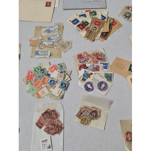 34A - Collection of old stamps - unsorted Victorian and various others to include Penny Red and various un... 