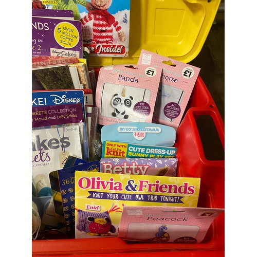 548 - Box of craft items and craft magazines.