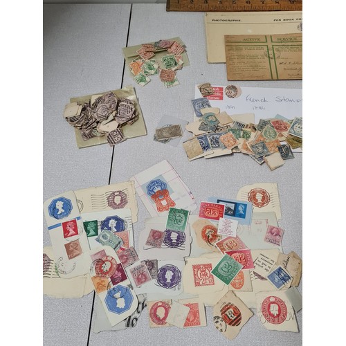 34A - Collection of old stamps - unsorted Victorian and various others to include Penny Red and various un... 