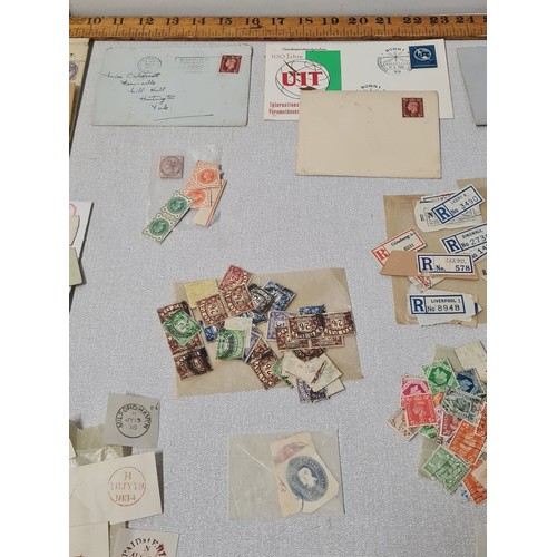 34A - Collection of old stamps - unsorted Victorian and various others to include Penny Red and various un... 