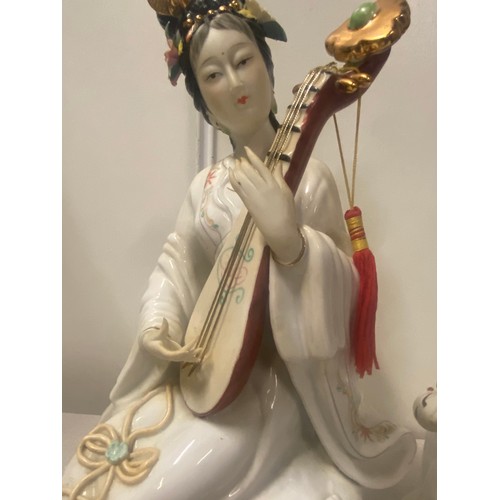 140 - Pair of large Japanese Geisha figures playing instruments.
Tallest 40cm approx